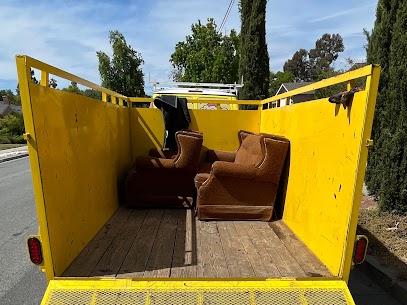 trailer with a couch in it